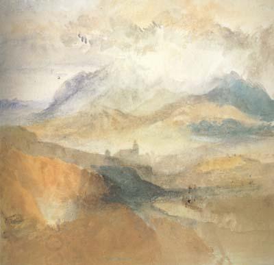 Joseph Mallord William Turner View of an Alpine Valley probably the Val d'Aosta (mk10) China oil painting art